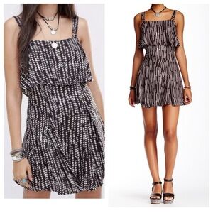 NWT FREE PEOPLE 'Paper Flower' Brown Print A-Line Dress